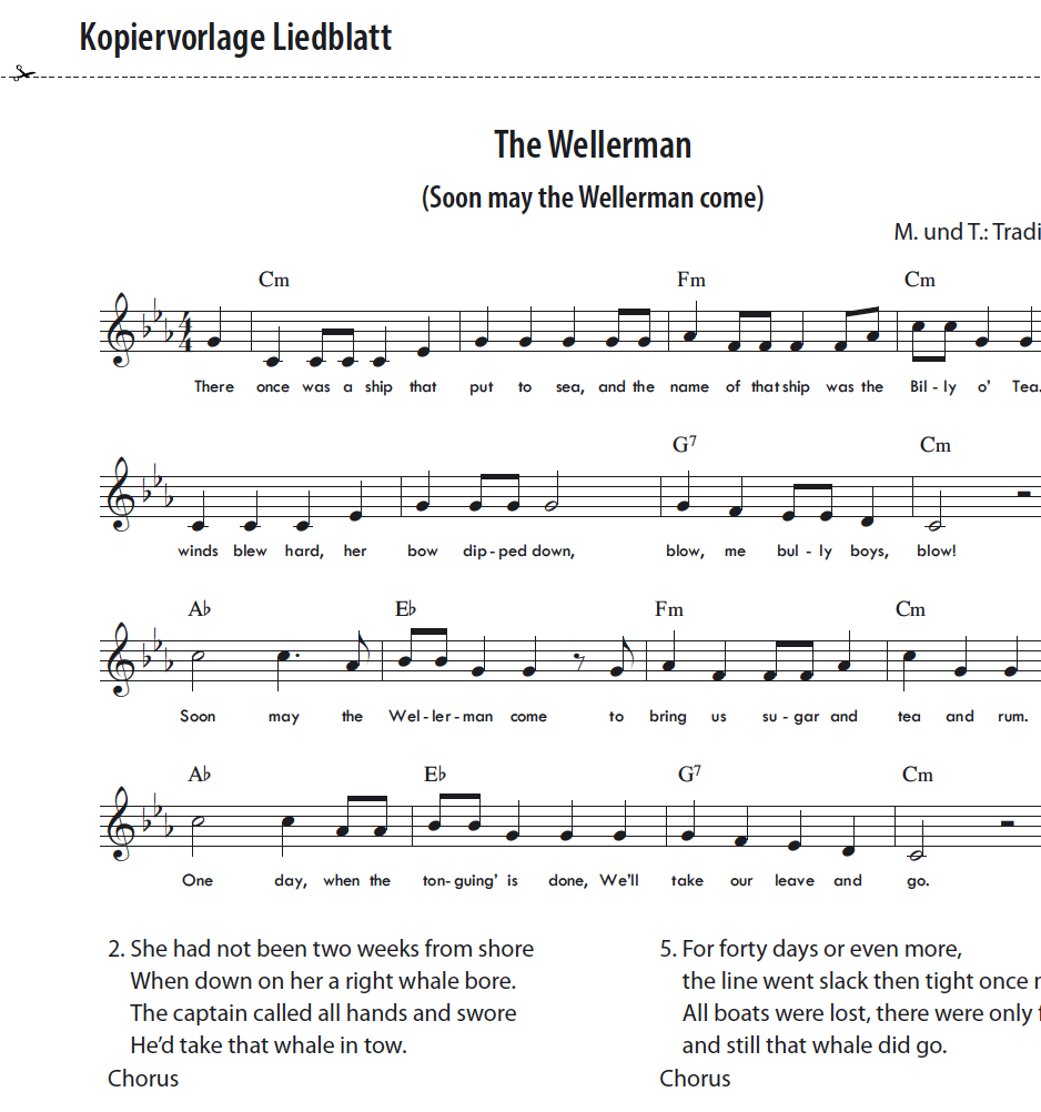 The Wellerman (Soon may the Wellerman come)- Colored Chord Cards