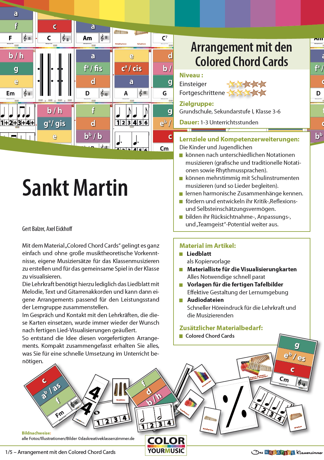 Sankt Martin - Colored Chord Cards