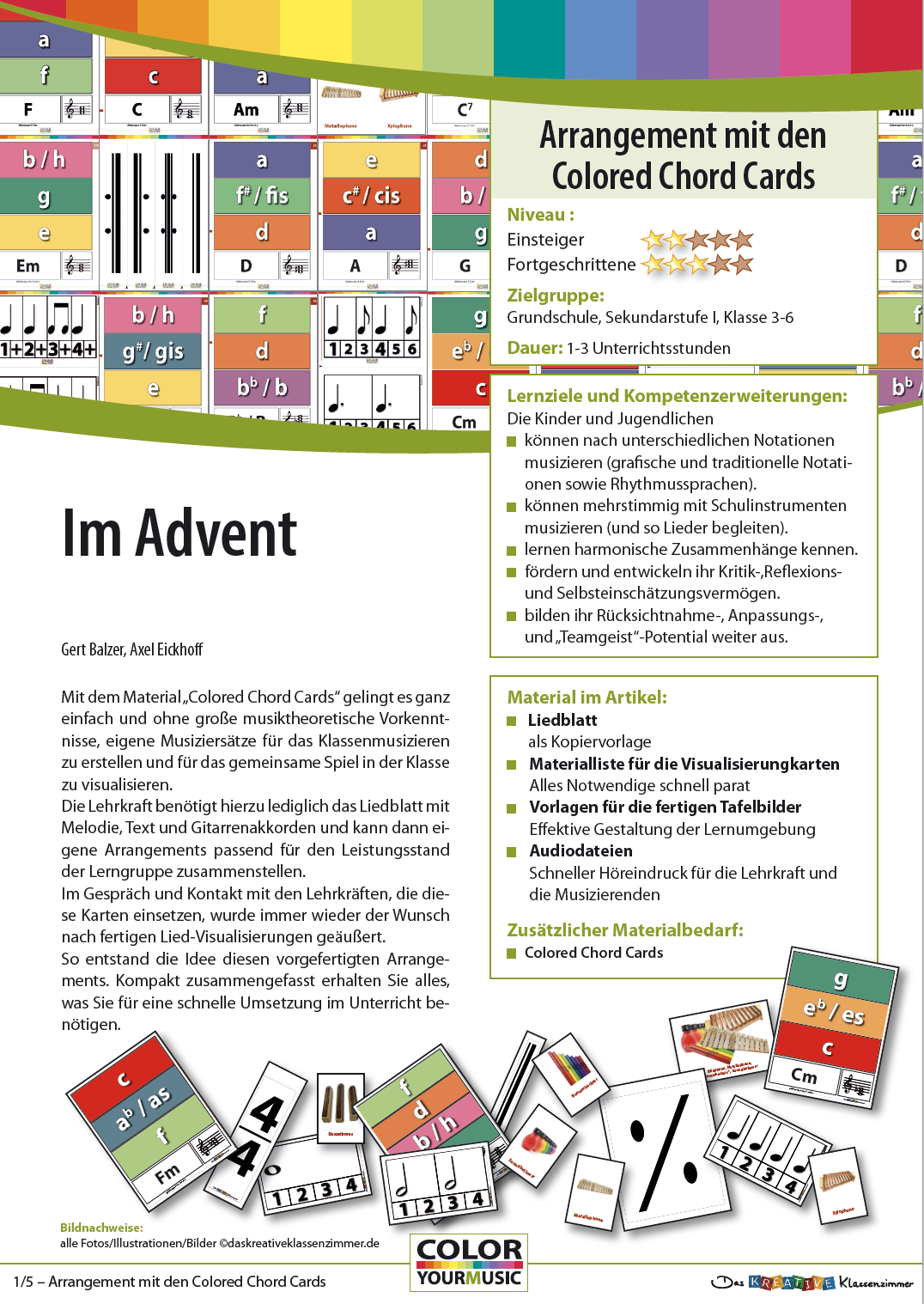 Im Advent - Colored Chord Cards